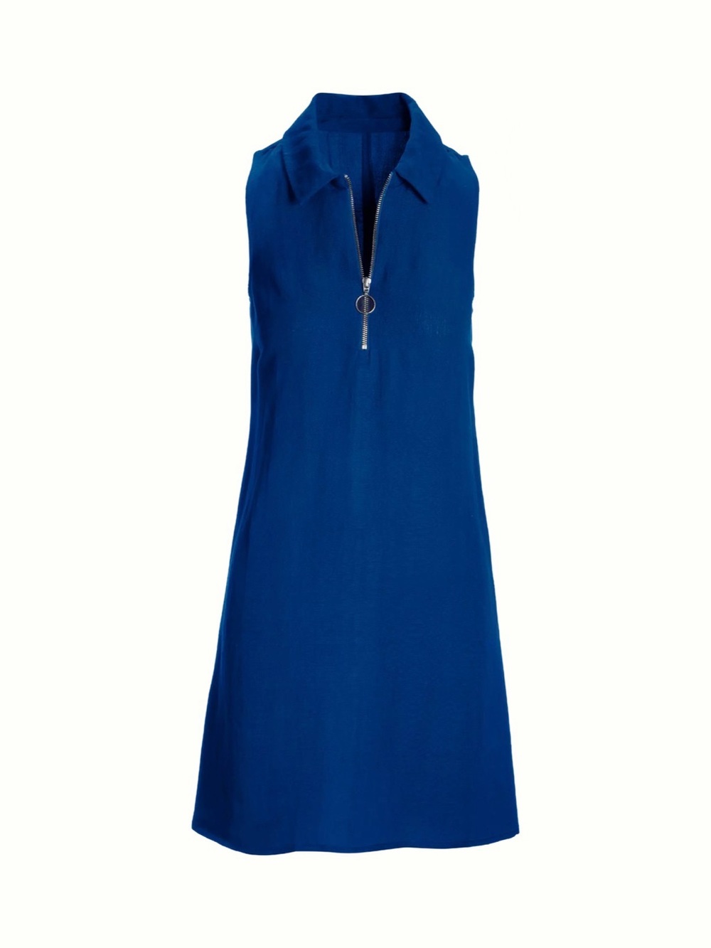 NWT Boston Proper Royal Blue Zip Front Shift Dress XS